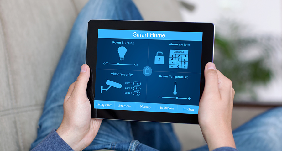 The ability to access and control security components from a mobile device is one of the top smart home trends in Kennewick. Close-up of smart home security app.